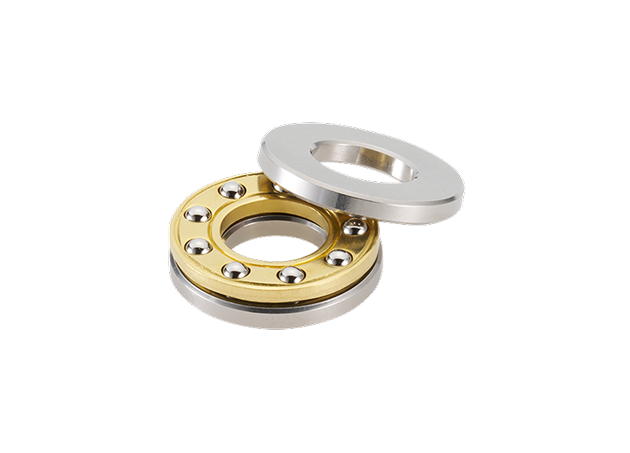 Image shows a miniature thrust ball bearing