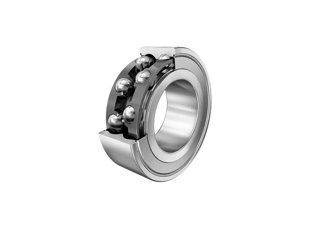 a double row contact angular ball bearing, shows bi-directional axial load capability