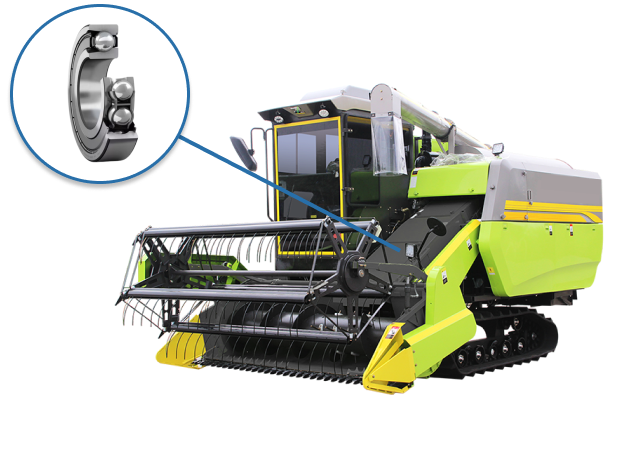 single row deep groove ball bearings with filling slots applied on conveyor of combine harvester