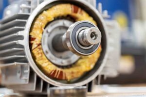 A graphic representing ball bearings on an electric motor
