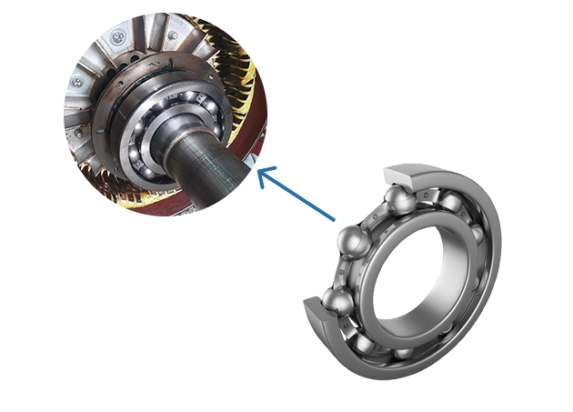 Image point out the deep groove ball bearing on electric motors
