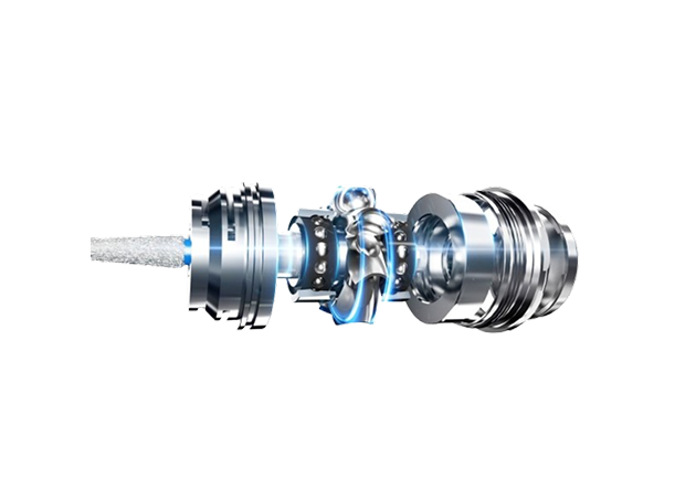 dental handpieces structure, including miniature angular contact ball bearings