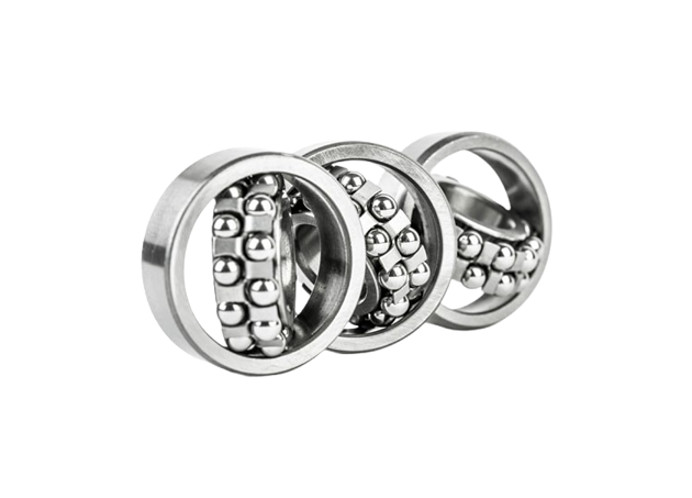 Three self aligning ball bearings