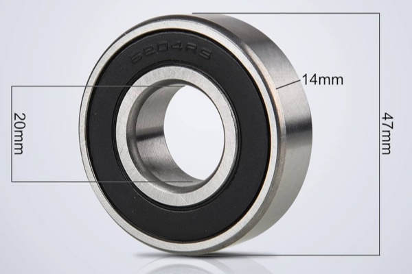 image displays a 6204-RS Seal Bearings Deep Groove Ball Bearing - 20x47x14mm