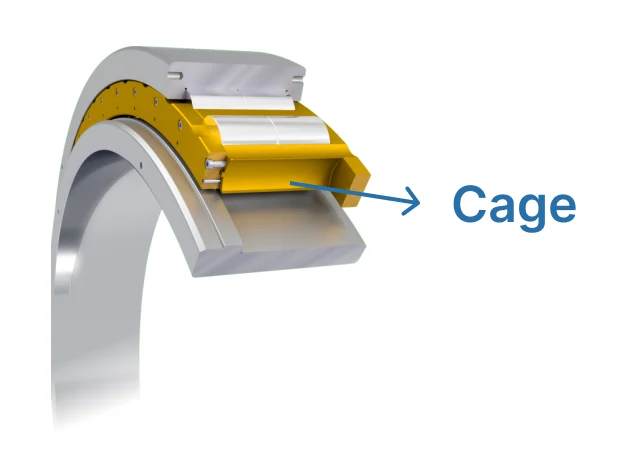 image shows the cage on single row cylindrical roller bearing
