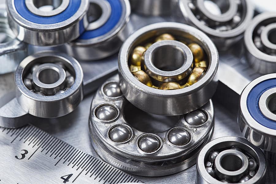 image shows different ball bearings