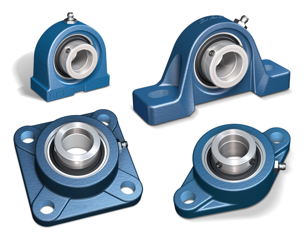 Four different types of mounted ball bearings