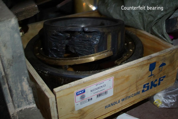 One fake bearing caused recurring failures.