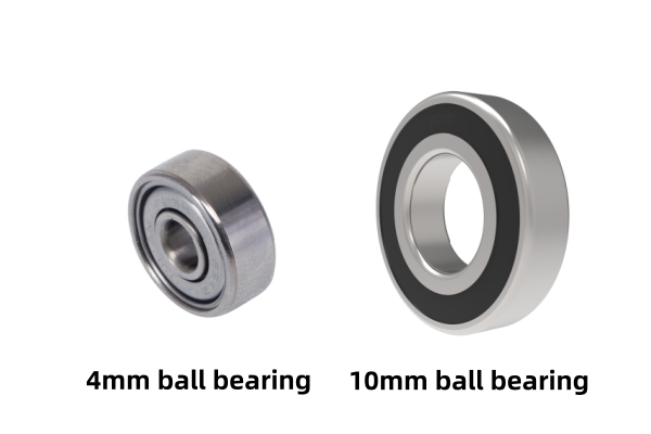 two bearings comparison, one is 4mm ball bearing and another is 10mm ball bearing