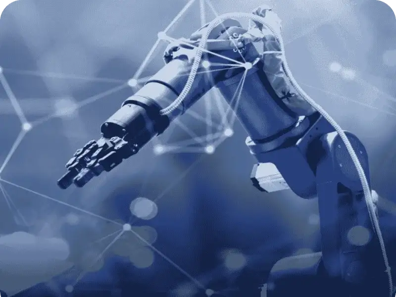 image shows a robot hand and displays Robotics & Industrial Automation