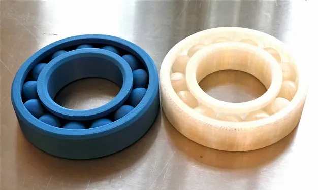 Two 3d printed ball bearings