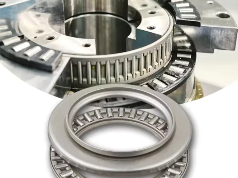 Image demonstrating the compact, thin design of needle thrust bearings, ideal for applications with limited spatial constraints such as automotive transmissions and pumps.