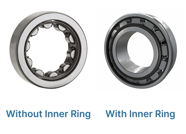 Compare single row cylindrical roller bearings without inner ring and with inner ring