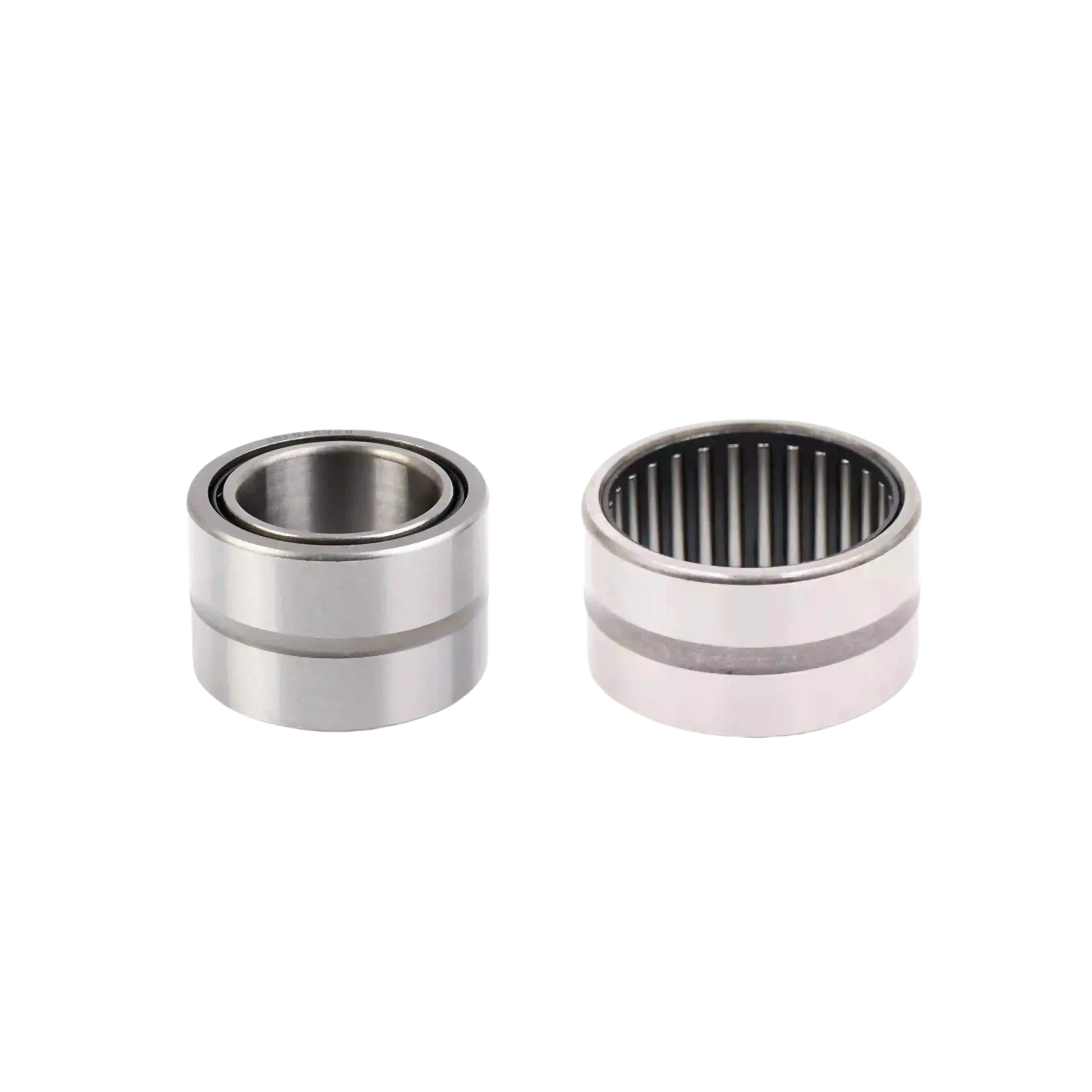Illustration of a heavy-duty machined needle roller bearing, highlighting its robust outer ring and precision-engineered needle rollers, emphasizing its durability.