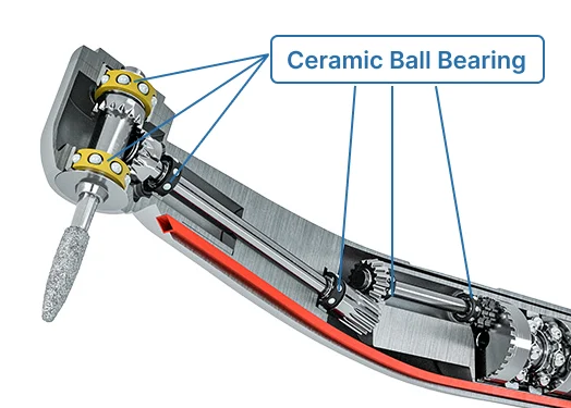 image shows ceramic ball bearing in dental machine