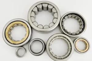 Close-up view of different structures of cylindrical roller bearing