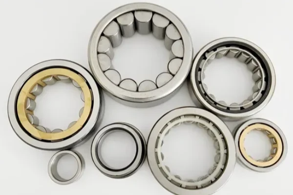 image shows Different types of cylindrical roller bearings.