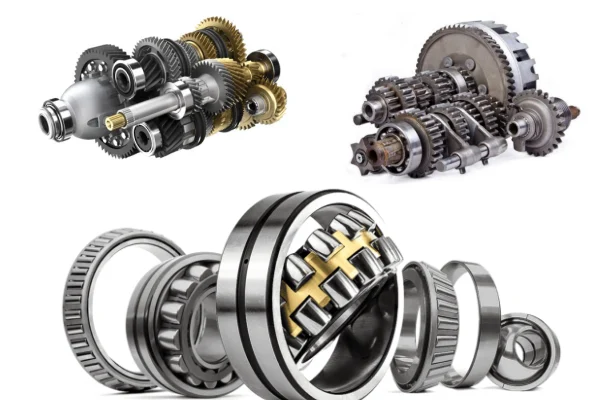 image shows different kinds of heavy duty roller bearings used in the gear box