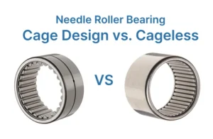 A needle roller bearing with cage vs A cageless needle roller bearing