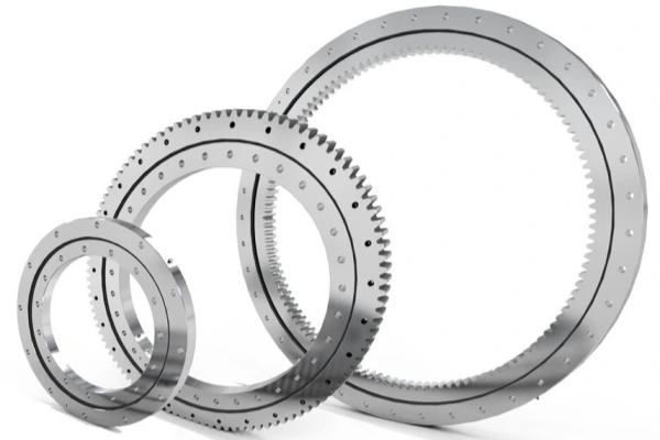 The picture shows different types of slewing ring bearings.