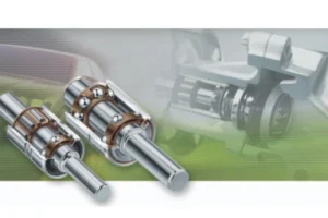 A close-up shot of an insulated bearing with a ceramic coating, highlighting its use in industrial pumps, compressors, and generators to prevent electrical damage.