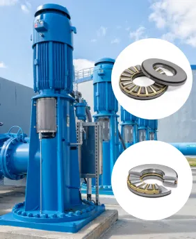 Vertical pumps and thrust roller bearings