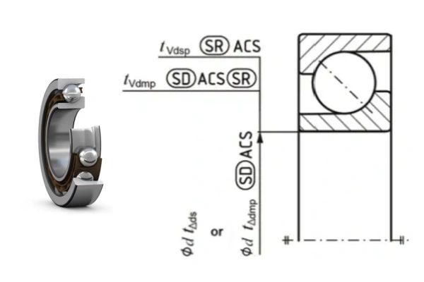 drawing shows a standard grade 7310 bearing with a nominal bore diameter of d=50 mm
