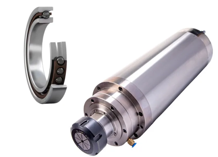 image shows a machine tool spindle and an acbb