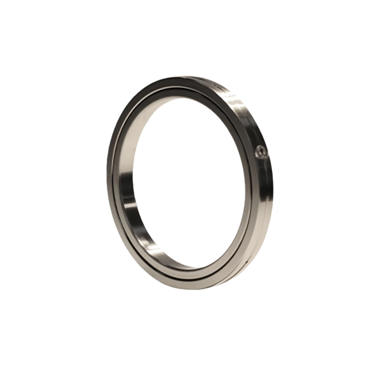A detailed view of an RA crossed roller bearing, showing its thin profile and unique crossed roller arrangement, highlighting its suitability for high precision bearings applications.