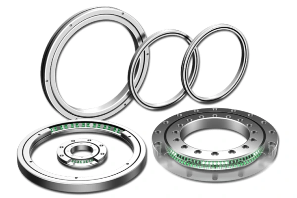 A visual representation of different crossed roller bearing series, including RU, CRBF, CRBH, and SX types.