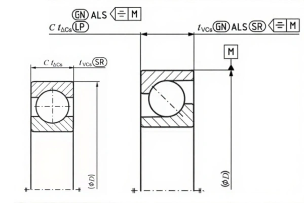 image shows tolerance for the outer ring width  