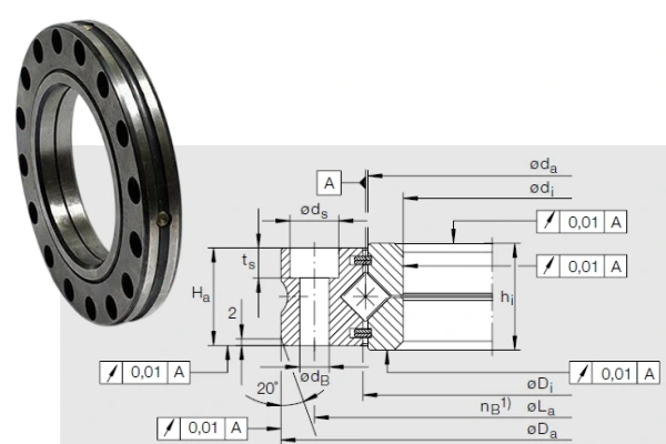 XV Bearings with mounting holes for easy and accurate installation