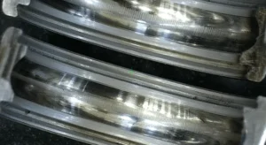 image shows the electrical erosion on bearing