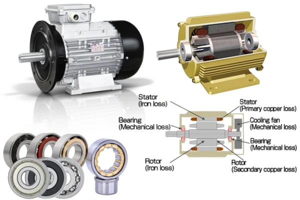 A large industrial motor in operation, highlighting the internal TFL bearings (Deep Groove, Cylindrical, Angular Contact) that ensure efficiency and longevity.