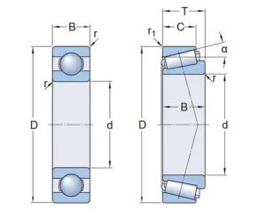 A bearing size diagram