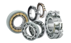 The image shows several common types of bearings