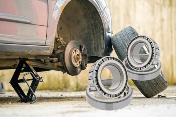 An image showing an imperial conical bearing installed in a heavy-duty industrial application, like a gearbox or vehicle axle.