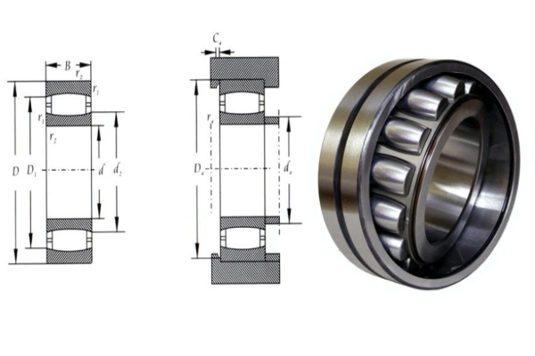 Single row spherical bearing with low friction and high load support