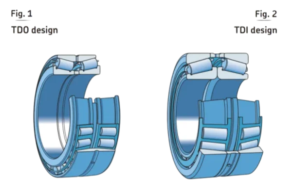 TDI and TDO type double tapered roller bearings comparison image