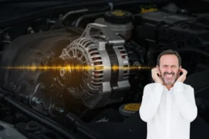 The picture shows a motor that is emitting disturbing noises.