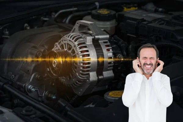 The picture shows a motor that is emitting disturbing noises.