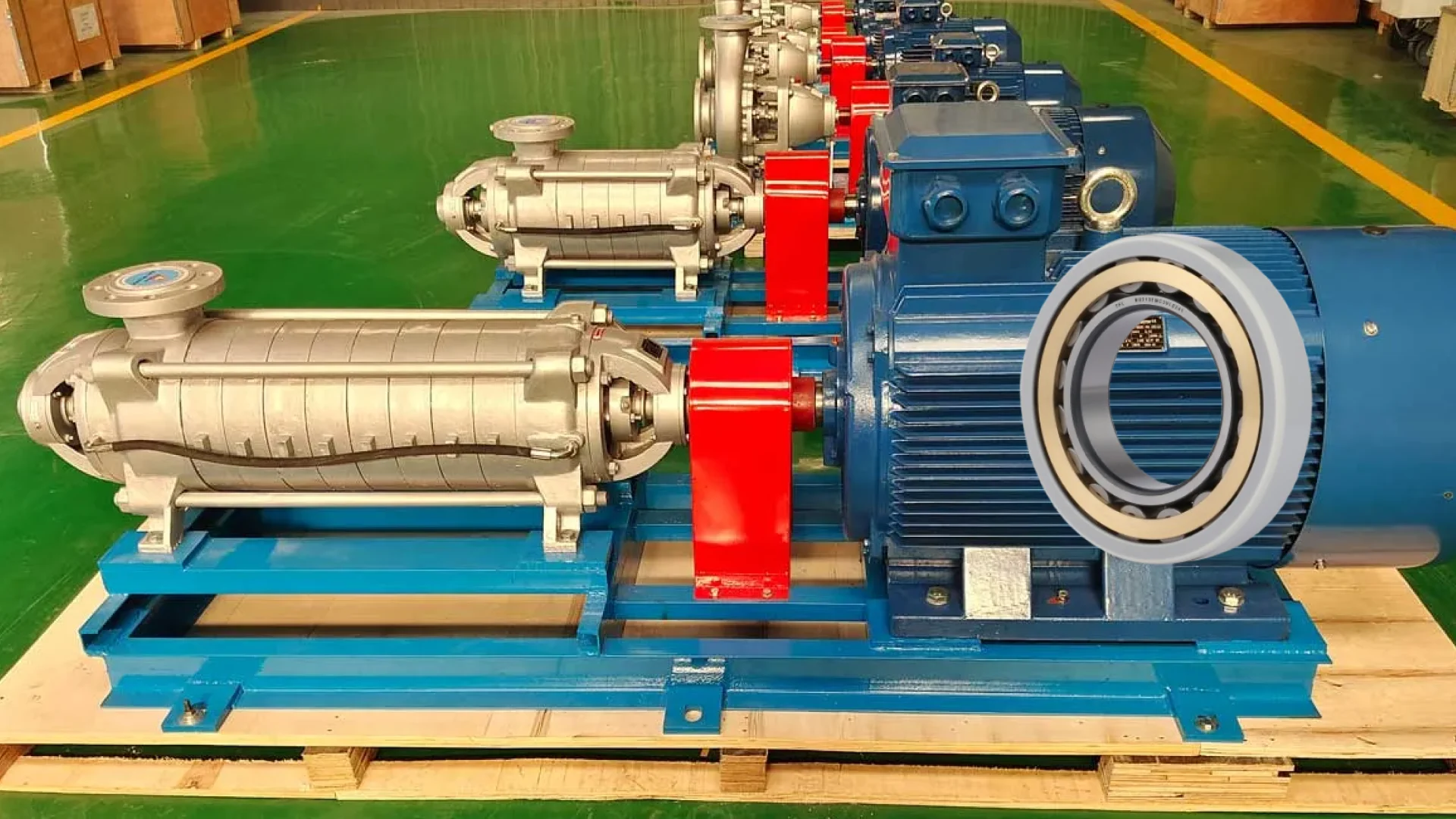 a centrifugal pump and an insulated cylindrical roller bearing