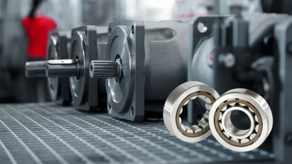 some hydraulic pumps and 2 hydraulic pump ball bearings