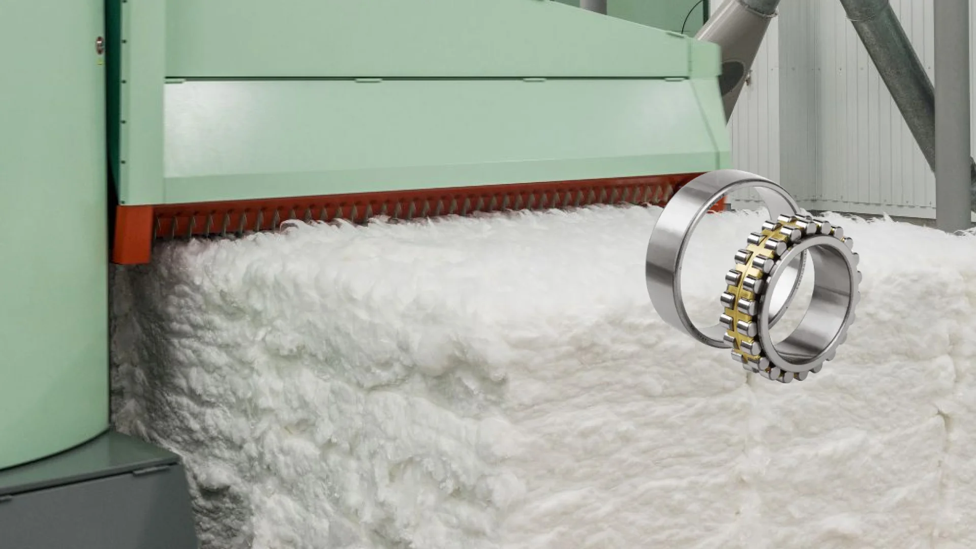 Paper pulp in machine and a spherical roller bearing