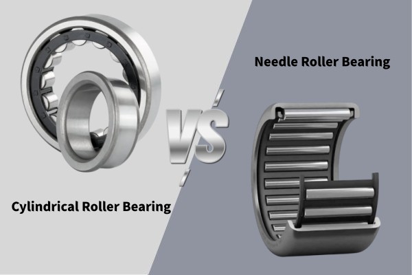 A visual comparison showing the structural differences between cylindrical vs needle roller bearings