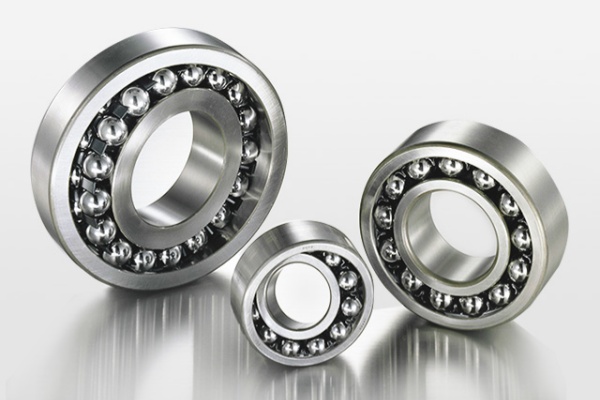 image showing the double-row structure and spherical outer raceway of a self-aligning ball bearing.