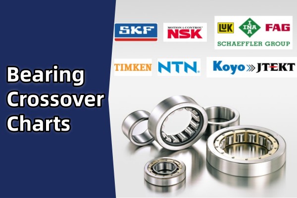 A conceptual illustration showing a bearing crossover chart matching different OEM bearing part numbers.