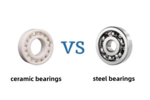 A visual comparison of ceramic bearings and steel bearings highlighting structural differences