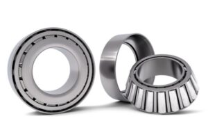 Inside view of a high-tech tapered roller bearing manufacturer's facility showing precision assembly.