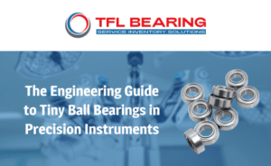 The Engineering Guide to Tiny Ball Bearings in Precision Instruments, featuring miniature bearings against a medical surgical background.